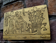 Load image into Gallery viewer, Egyptian Tutankhamen and Ankhsenamen fragment sculpture carving art 11" www.Neo-Mfg.com home decor museum replica m23