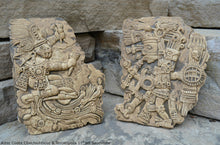 Load image into Gallery viewer, History Aztec Maya Artifact Carved Tezcatlipoca & Chalchiuhtlicue Sculpture Statue 11" Tall www.Neo-Mfg.com Wall art Codex 2 pc set