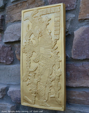 Load image into Gallery viewer, Aztec Mayan Temple foliated cross Left side K&#39;inich Kan Bahlam II carving wall plaque www.Neo-Mfg.com home garden decor art 14&quot; L13
