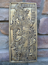 Load image into Gallery viewer, Aztec Mayan Temple foliated cross Left side K'inich Kan Bahlam II carving wall plaque www.Neo-Mfg.com home garden decor art 14" L13