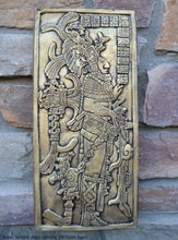 Load image into Gallery viewer, Aztec Mayan Temple foliated cross Left side K'inich Kan Bahlam II carving wall plaque www.Neo-Mfg.com home garden decor art 14" L13
