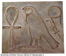 Load image into Gallery viewer, History Egyptian Building Artifact Horus name of Nectanebo I Carved Sculpture Statue www.Neo-Mfg.com Wall art 8.5" g23