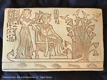 Load image into Gallery viewer, Egyptian Tutankhamen and Ankhsenamen fragment sculpture carving art 11" www.Neo-Mfg.com home decor museum replica m23