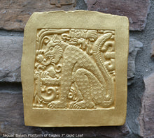 Load image into Gallery viewer, Aztec Mayan Jaguar Balam Cat sculpture Wall plaque carving 7" www.Neo-Mfg.com b15