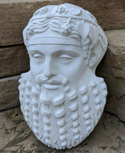 Load image into Gallery viewer, Roman Greek Dionysus God of wine ritual madness and ecstasy - Bacchus bust Sculptural Wall frieze plaque relief www.Neo-Mfg.com 14"