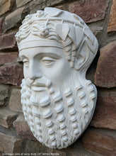 Load image into Gallery viewer, Roman Greek Dionysus God of wine ritual madness and ecstasy - Bacchus bust Sculptural Wall frieze plaque relief www.Neo-Mfg.com 14"