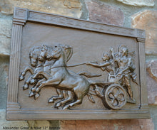 Load image into Gallery viewer, Roman Greek Chariot Thorvaldsen Alexander Great & Nike Artifact Carved Sculpture Statue www.Neo-Mfg.com 12" h10