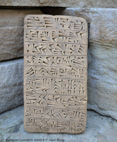 Sumerian Cuneiform tablet Sculptural wall relief plaque www.Neo-Mfg.com 8.5