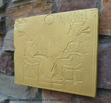 Load image into Gallery viewer, History Egyptian Akhenaten, Nefertiti & Daughters Plaque Artifact Sculpture 11" www.Neo-Mfg.com home decor e26