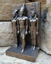 Load image into Gallery viewer, Egyptian Triads of Menkaure mycerinus 3rd Sculpture statue museum reproduction art 7" www.Neo-Mfg.com home decor Museum Reproduction