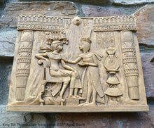 Load image into Gallery viewer, Egyptian King Tut Tutankhamen Throne chair front Sculptural wall relief plaque www.Neo-Mfg.com 8.25" h15