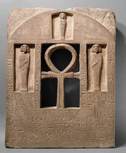 Load image into Gallery viewer, History Egyptian Stele for Senebef and Ipta Artifact Carved Sculpture Statue 17" Tall www.Neo-Mfg.com Museum reproduction