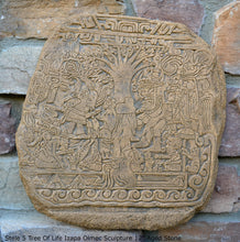 Load image into Gallery viewer, Aztec Mayan Stele 5 Tree Of Life Izapa Olmec Sculpture wall plaque 14" www.Neo-Mfg.com