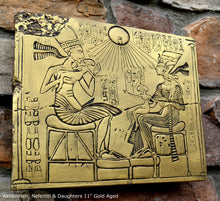 Load image into Gallery viewer, History Egyptian Akhenaten, Nefertiti & Daughters Plaque Artifact Sculpture 11" www.Neo-Mfg.com home decor e26