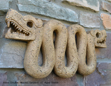 Load image into Gallery viewer, History Aztec Double Headed Serpent Maya Artifact Carved Sculpture Statue 16.25" www.Neo-Mfg.com