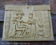 Load image into Gallery viewer, Egyptian King Tut Tutankhamen Throne chair front Sculptural wall relief plaque www.Neo-Mfg.com 8.25" h15