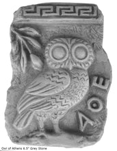 Load image into Gallery viewer, Roman Greek Owl of Athens Fragment Sculptural wall relief plaque www.Neo-Mfg.com 6.5" home decor