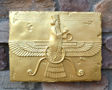 Load image into Gallery viewer, Assyrian Ahura Mazda Faravahar Persian Persepolis art Wall Sculpture 12" www.Neo-Mfg.com a8