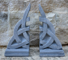 Load image into Gallery viewer, Celtic Knot triquetra 2pc set Sculpture www.Neo-Mfg.com 8" Decor or bookends