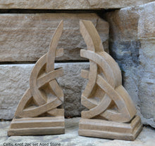 Load image into Gallery viewer, Celtic Knot triquetra 2pc set Sculpture www.Neo-Mfg.com 8" Decor or bookends