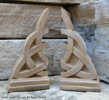 Load image into Gallery viewer, Celtic Knot triquetra 2pc set Sculpture www.Neo-Mfg.com 8" Decor or bookends