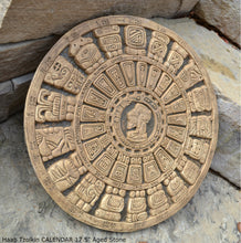Load image into Gallery viewer, History MAYAN AZTEC Haab Tzolkin CALENDAR Sculptural wall relief plaque 17.5" Museum Quality Neo-Mfg
