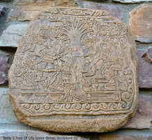 Load image into Gallery viewer, Aztec Mayan Stele 5 Tree Of Life Izapa Olmec Sculpture wall plaque 14" www.Neo-Mfg.com