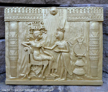 Load image into Gallery viewer, Egyptian King Tut Tutankhamen Throne chair front Sculptural wall relief plaque www.Neo-Mfg.com 8.25" h15