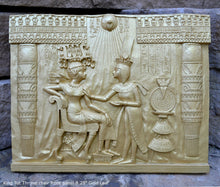 Load image into Gallery viewer, Egyptian King Tut Tutankhamen Throne chair front Sculptural wall relief plaque www.Neo-Mfg.com 8.25" h15