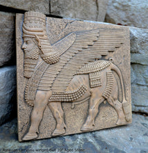 Load image into Gallery viewer, Historical Assyrian Lamassu winged Bull wall Sculpture www.Neo-Mfg.com 10" Mesopotamia m17