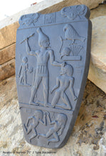 Load image into Gallery viewer, History Egyptian Palette of Narmer Sculptural wall relief www.Neo-Mfg.com 25" Museum reproduction Grand scale