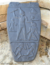 Load image into Gallery viewer, History Egyptian Palette of Narmer Sculptural wall relief www.Neo-Mfg.com 25" Museum reproduction Grand scale
