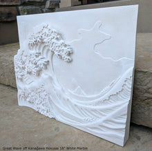 Load image into Gallery viewer, Asian Great Wave off Kanagawa Hokusai Sculptural wall relief carving plaque www.Neo-Mfg.com 18"