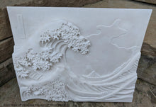 Load image into Gallery viewer, Asian Great Wave off Kanagawa Hokusai Sculptural wall relief carving plaque www.Neo-Mfg.com 18"