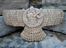 Load image into Gallery viewer, Historical Assyrian Ashur Ashurnasirpal II Shamash wall Sculpture www.Neo-Mfg.com 12" Mesopotamia