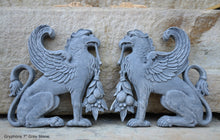 Load image into Gallery viewer, Griffin gryphons Winged lion wall Sculpture plaque set pair 7" ea www.Neo-Mfg.com Home decor mystical L4