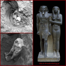 Load image into Gallery viewer, History Egyptian King Menkaura Mycerinus queen Statue Sculpture & wall plaque 6.75" www.Neo-Mfg.com home decor Museum reproduction k27