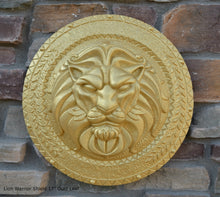 Load image into Gallery viewer, Roman Greek Lion Warrior Shield Sculpture Statue www.Neo-Mfg.com 17"
