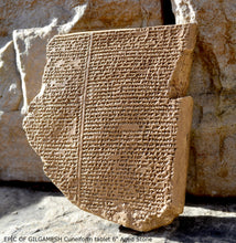 Load image into Gallery viewer, History EPIC OF GILGAMESH Pre-Biblical Deluge flood Story museum replica cuneiform tablet Sculpture 6" www.Neo-Mfg.com home decor
