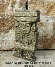 Load image into Gallery viewer, History Aztec Maya Chalchiuhtlicue Teotihuacan Stele Totem Artifact Sculpture Statue 8" Tall www.Neo-Mfg.com Museum replica