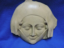 Load image into Gallery viewer, Mask of a woman medieval Sculpture Statue Relief wall fragment www.Neo-mfg.com 10" Museum reproduction n20