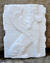 Load image into Gallery viewer, Assyrian Sumerian Winged sphinx Susa, Lion Shedu Palace Darius I fragment Sculpture reproduction art 5.75" www.Neo-Mfg.com home decor k13