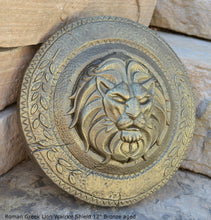 Load image into Gallery viewer, Roman Greek Lion Warrior Shield Sculpture Statue www.Neo-Mfg.com 12"