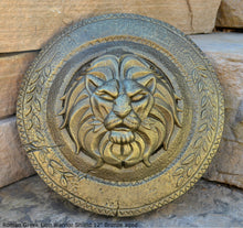 Load image into Gallery viewer, Roman Greek Lion Warrior Shield Sculpture Statue www.Neo-Mfg.com 12"