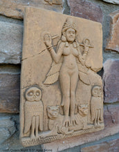 Load image into Gallery viewer, Babylonian Burney Relief Queen of Night GODDESS ISHTAR Mesopotamia Sculptural wall relief carving plaque www.Neo-Mfg.com 9.5" Museum m16