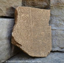 Load image into Gallery viewer, History EPIC OF GILGAMESH Pre-Biblical Deluge flood Story museum replica cuneiform tablet Sculpture 6" www.Neo-Mfg.com home decor