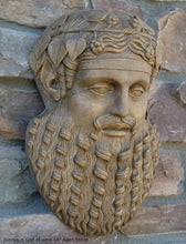 Load image into Gallery viewer, Roman Greek Dionysus God of wine ritual madness and ecstasy - Bacchus bust Sculptural Wall frieze plaque relief www.Neo-Mfg.com 14"