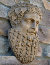 Load image into Gallery viewer, Roman Greek Dionysus God of wine ritual madness and ecstasy - Bacchus bust Sculptural Wall frieze plaque relief www.Neo-Mfg.com 14"