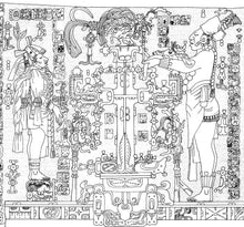 Load image into Gallery viewer, Aztec Mayan Temple cross Left side King Pakal carving wall plaque www.Neo-Mfg.com home garden decor art 14.5" L17