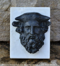 Load image into Gallery viewer, Roman Greek Acheloos head of Horned God God of Lezoux bust Sculpture Statue www.Neo-mfg.com 4" Museum reproduction